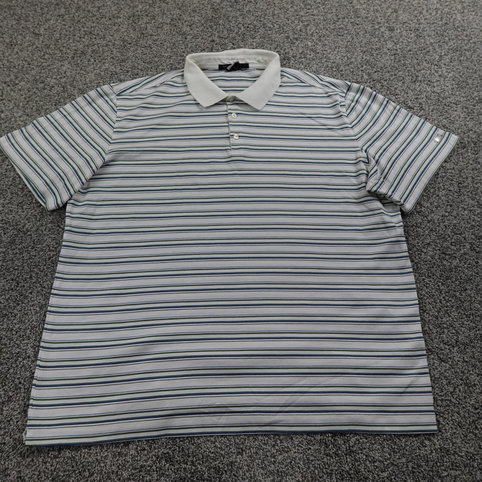 Nike Polo Shirt Mens Xl White Tiger Woods Drifit Lightweight Performance Golf